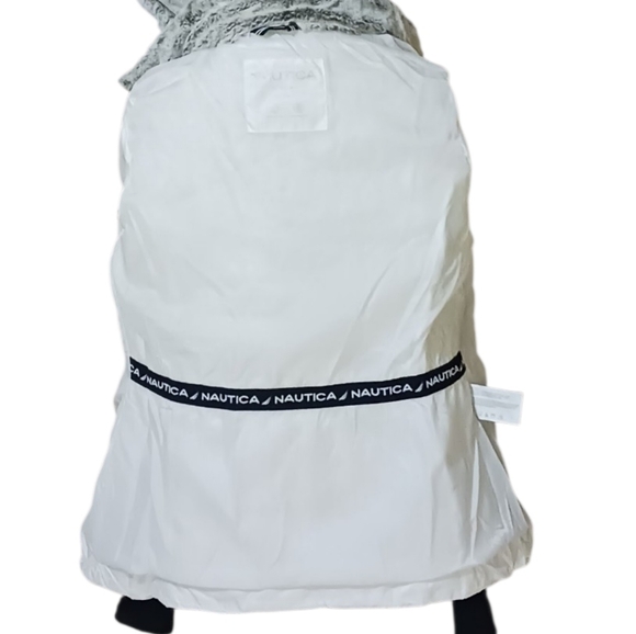 Nautica Cozy White Puffer Jacket Hoodie Women's Size L - Picture 7 of 8